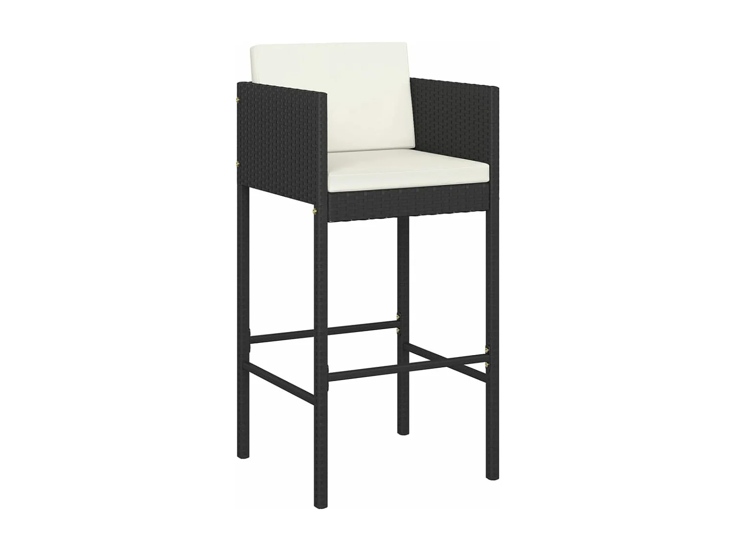 Bancos de bar com almofadões 2 pcs vime PE preto PT381730