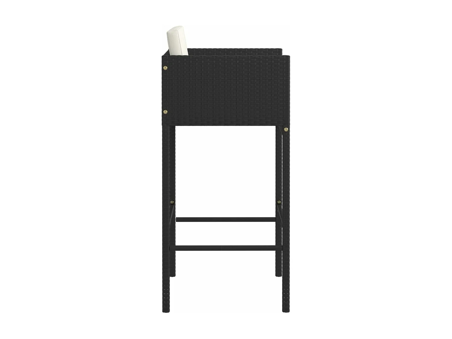 Lot de 2 Tabourets de bar avec coussins noir résine tressée FR450858