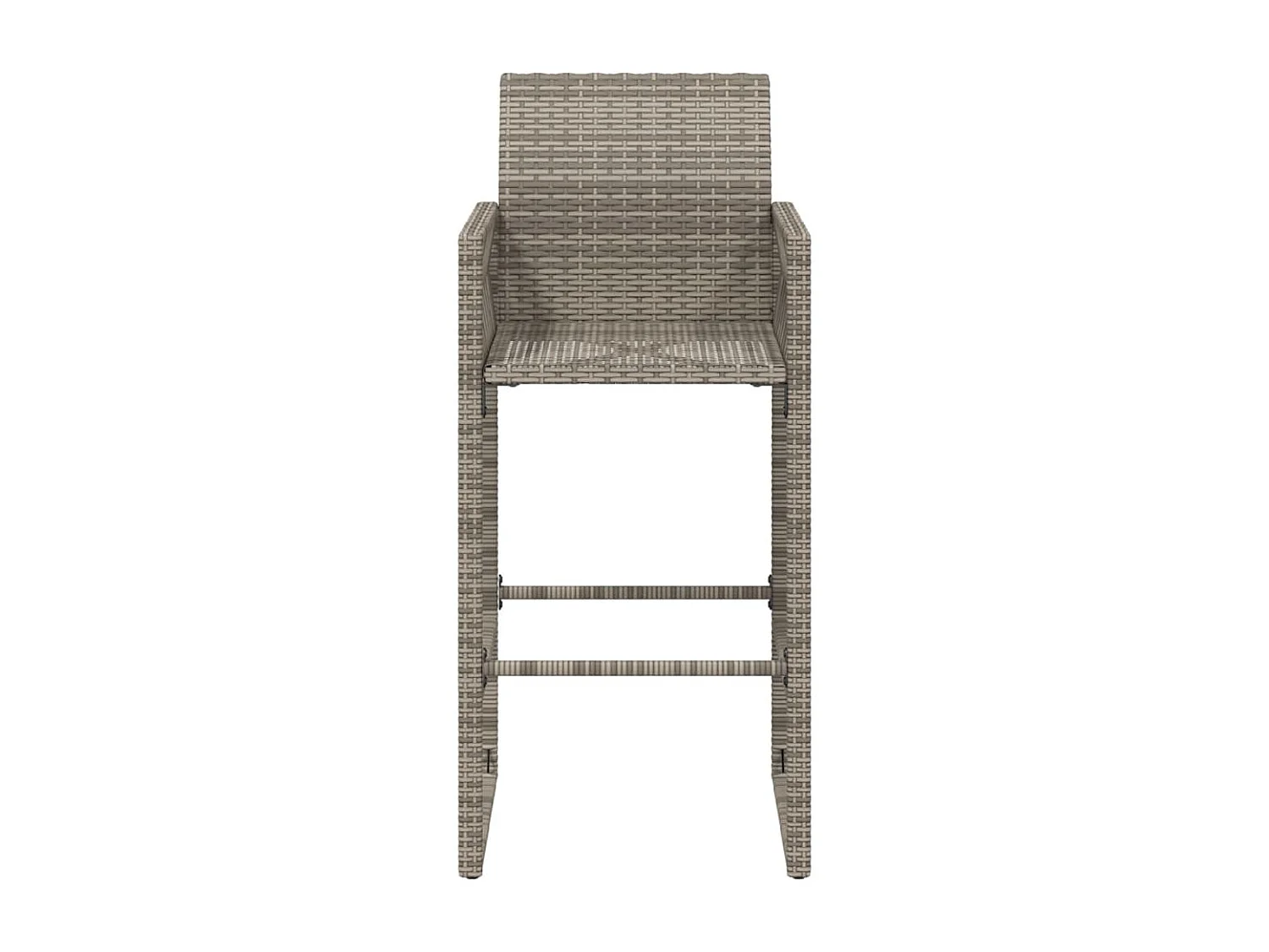 Lot de 2 Tabourets de bar de jardin gris résine tressée FR437097