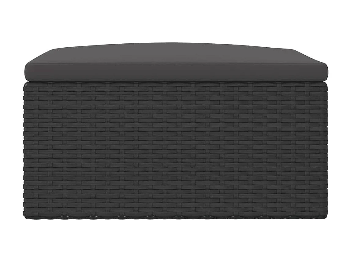 Tabouret de jardin avec coussin noir résine tressée FR793332