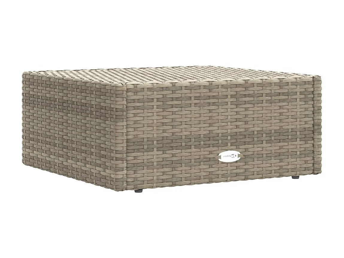 Tabouret de jardin avec coussin gris résine tressée FR731833