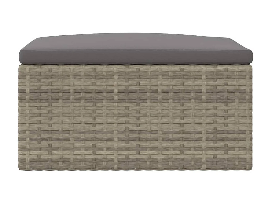 Tabouret de jardin avec coussin gris résine tressée FR731833