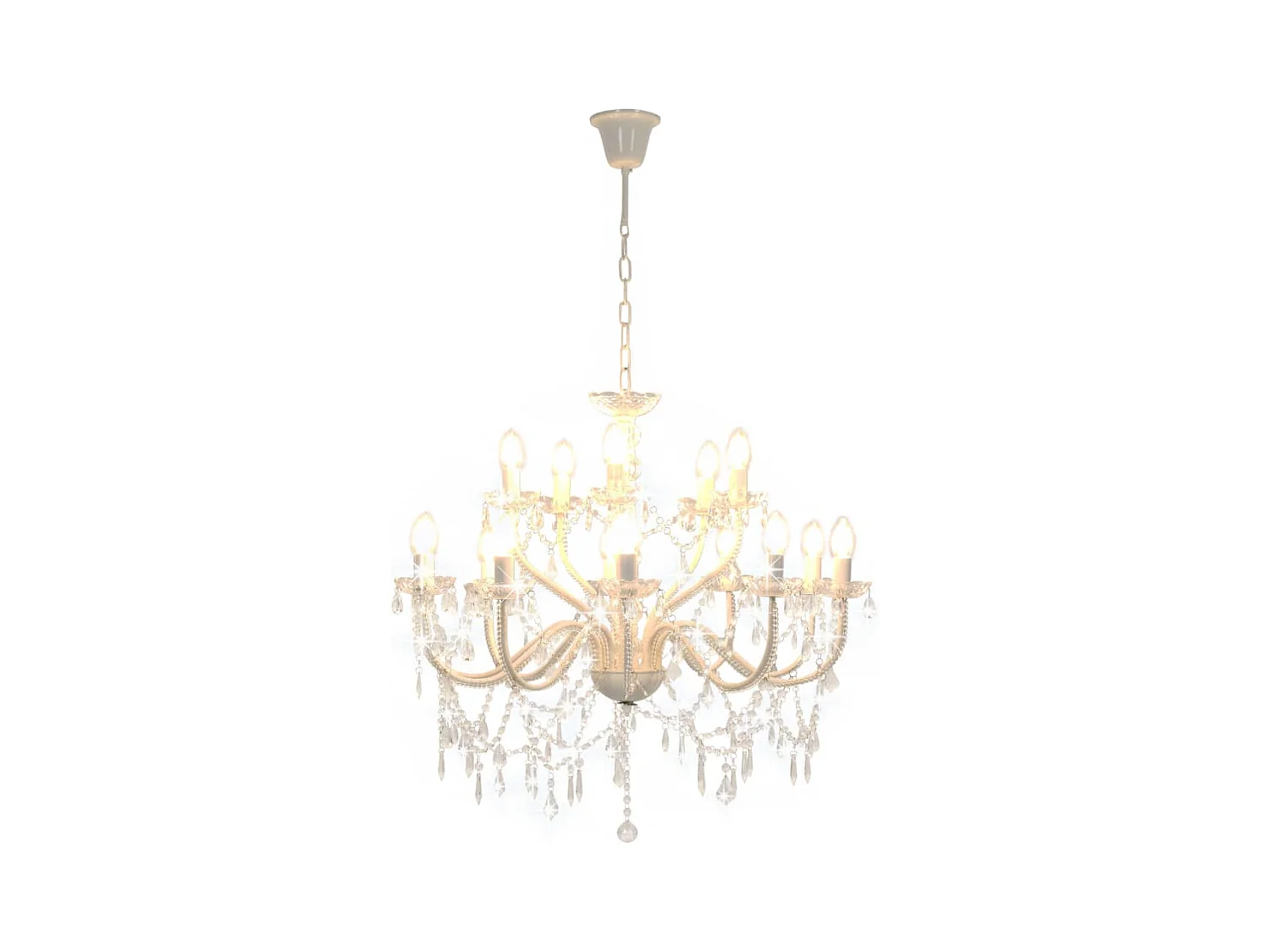 Lámpara de araña con 2 capas blanco 15 bombillas x E14 ES363141