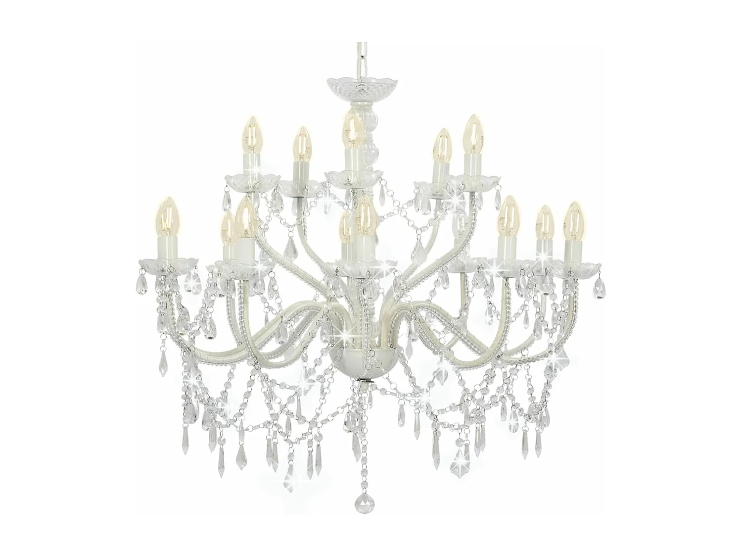 Lustre 2 couches Blanc 15 ampoules E14 FR892843