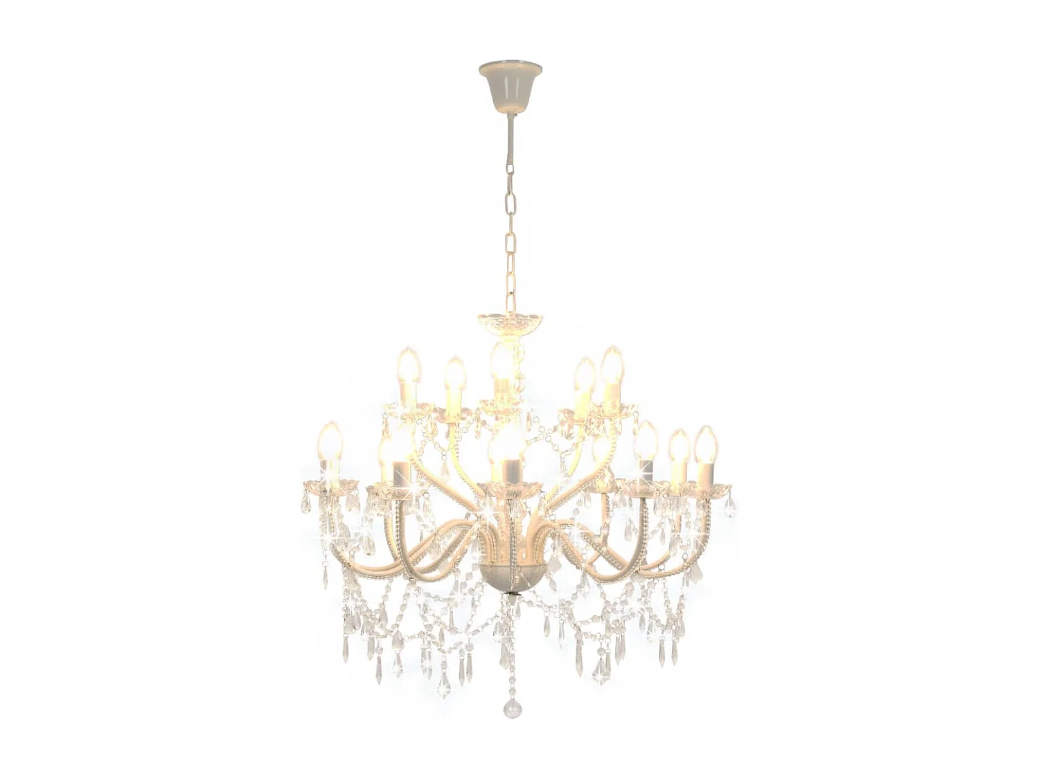 Lustre 2 couches Blanc 15 ampoules E14 FR892843