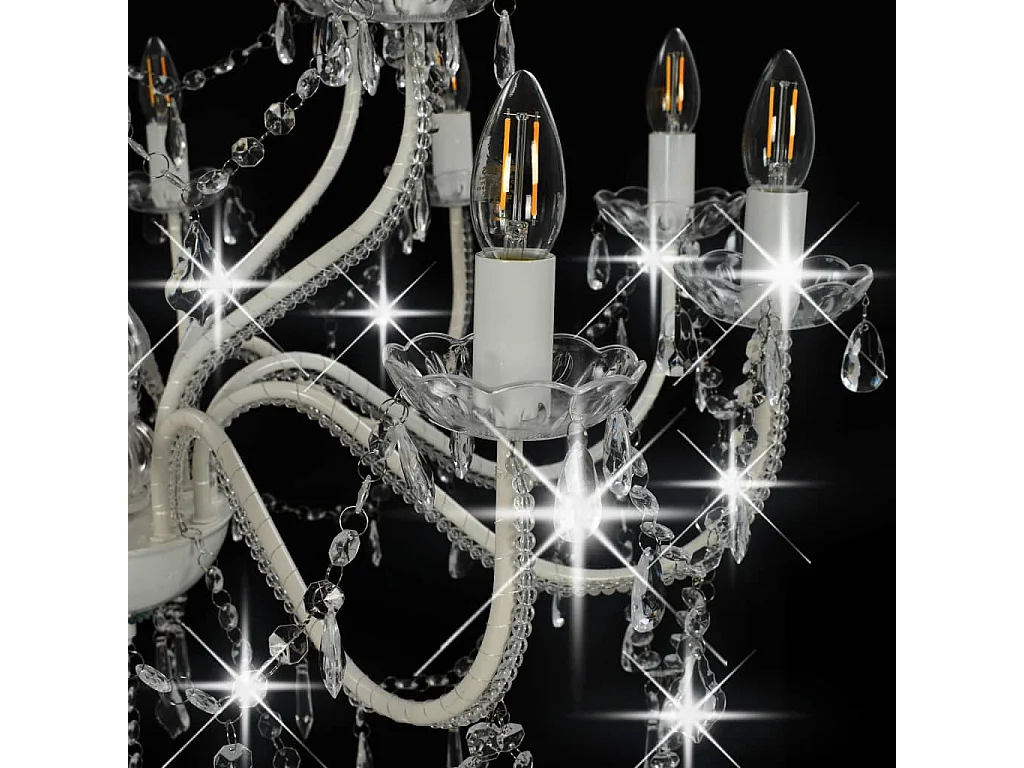 Lustre 2 couches Blanc 15 ampoules E14 FR892843