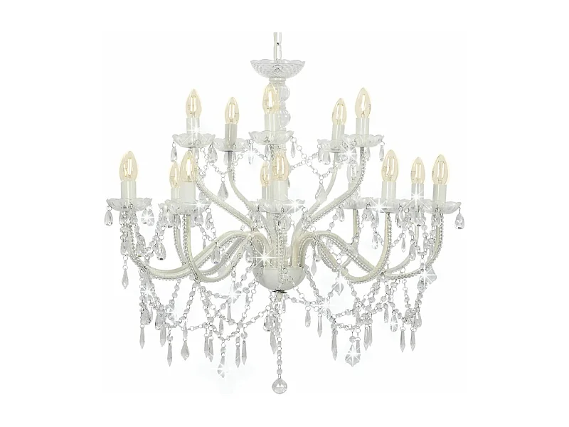 Kroonluchter 2-laags 15xE14 wit BE776257