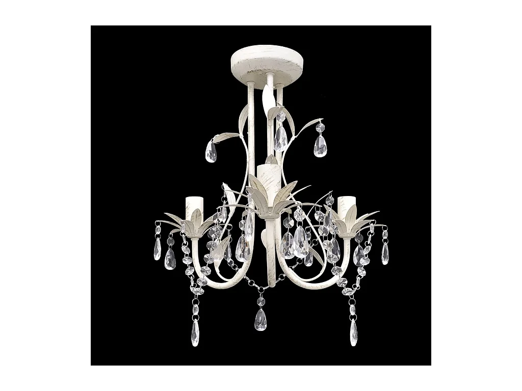 Lustre suspendu à cristaux Blanc élégant FR184728