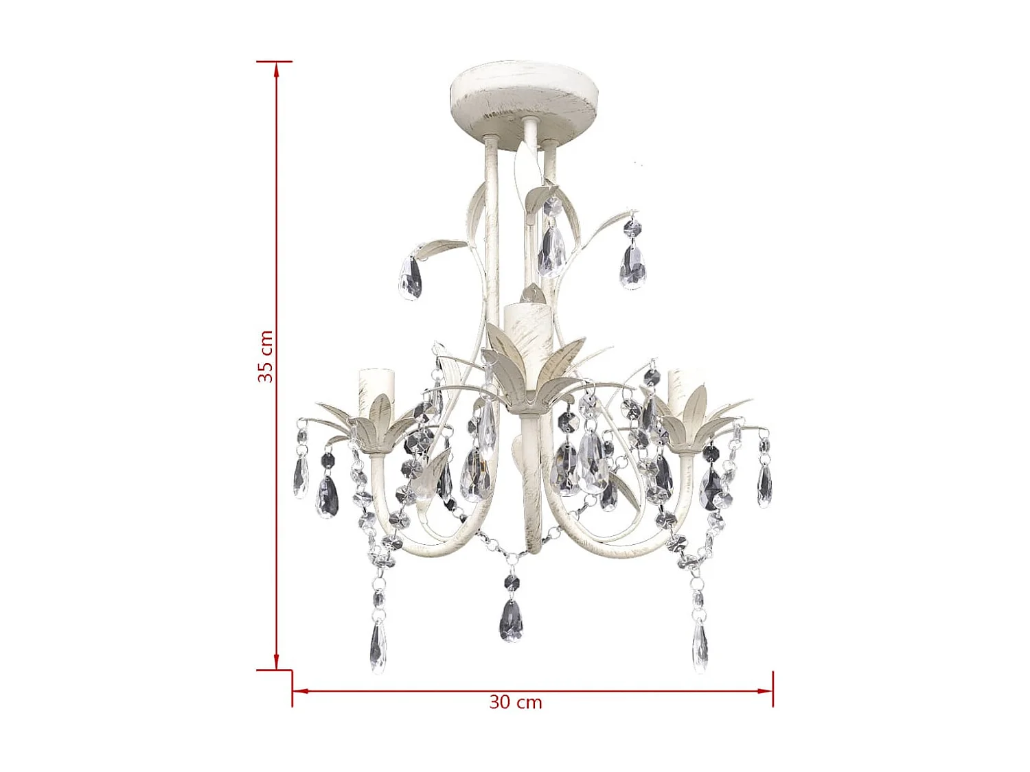 Lustre suspendu à cristaux Blanc élégant FR184728