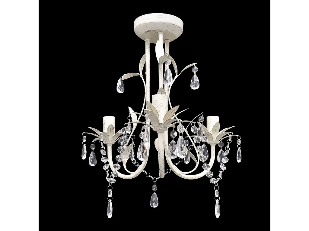Lustre suspendu à cristaux Blanc élégant FR184728