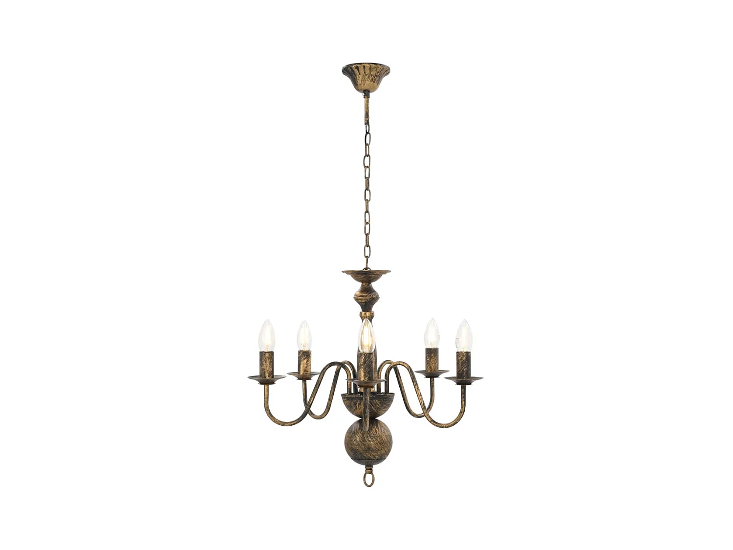 Lustre Noir antique 5 ampoules E14 FR194262