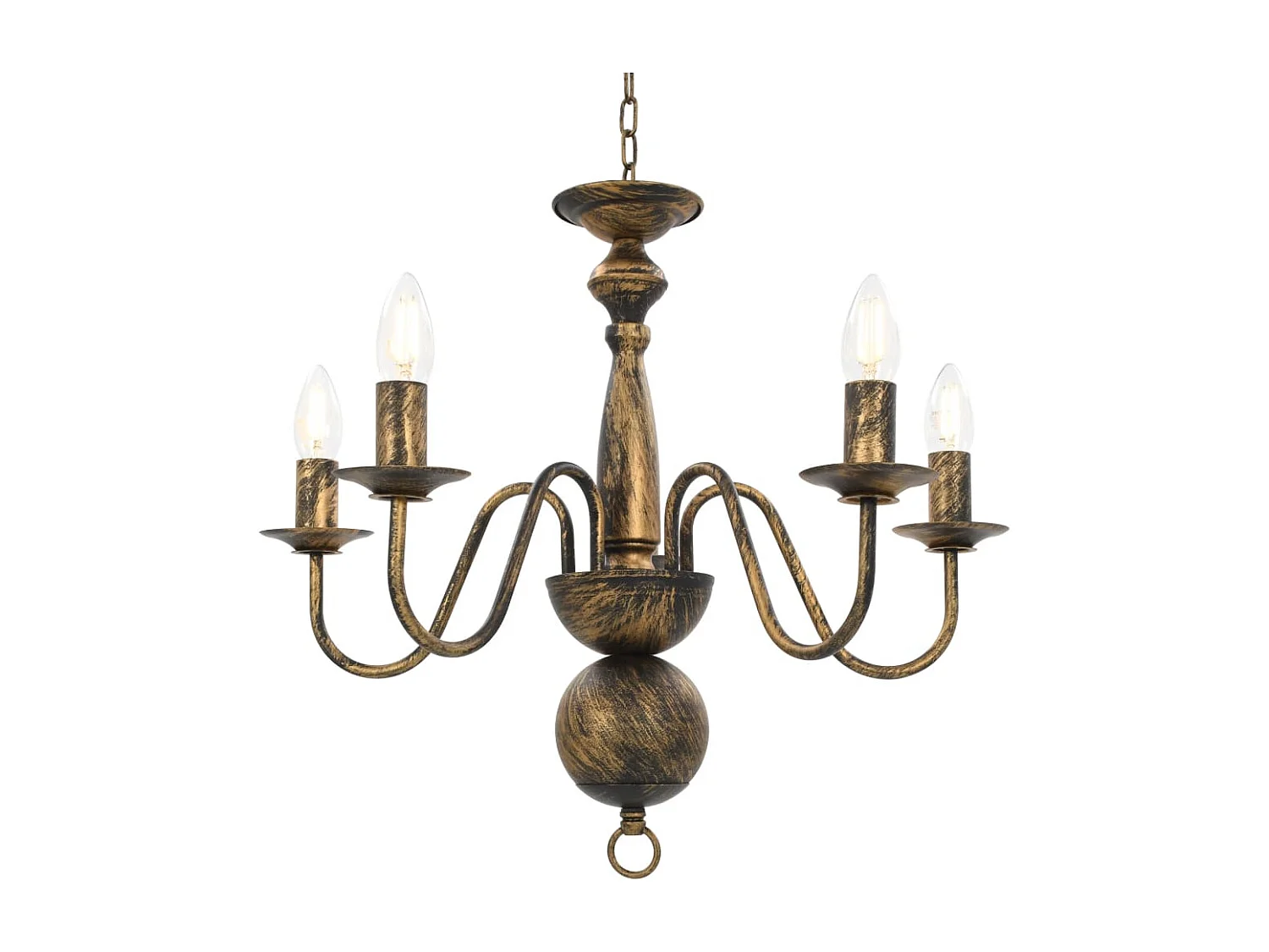 Lustre Noir antique 5 ampoules E14 FR194262