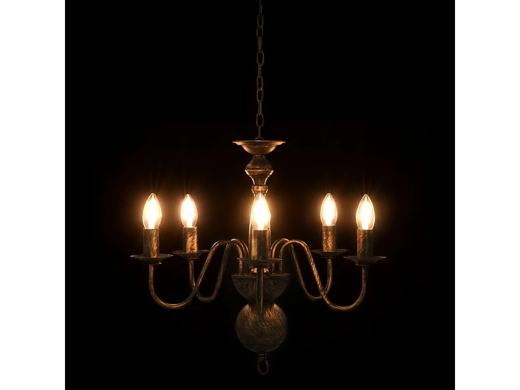 Lustre Noir antique 5 ampoules E14 FR194262