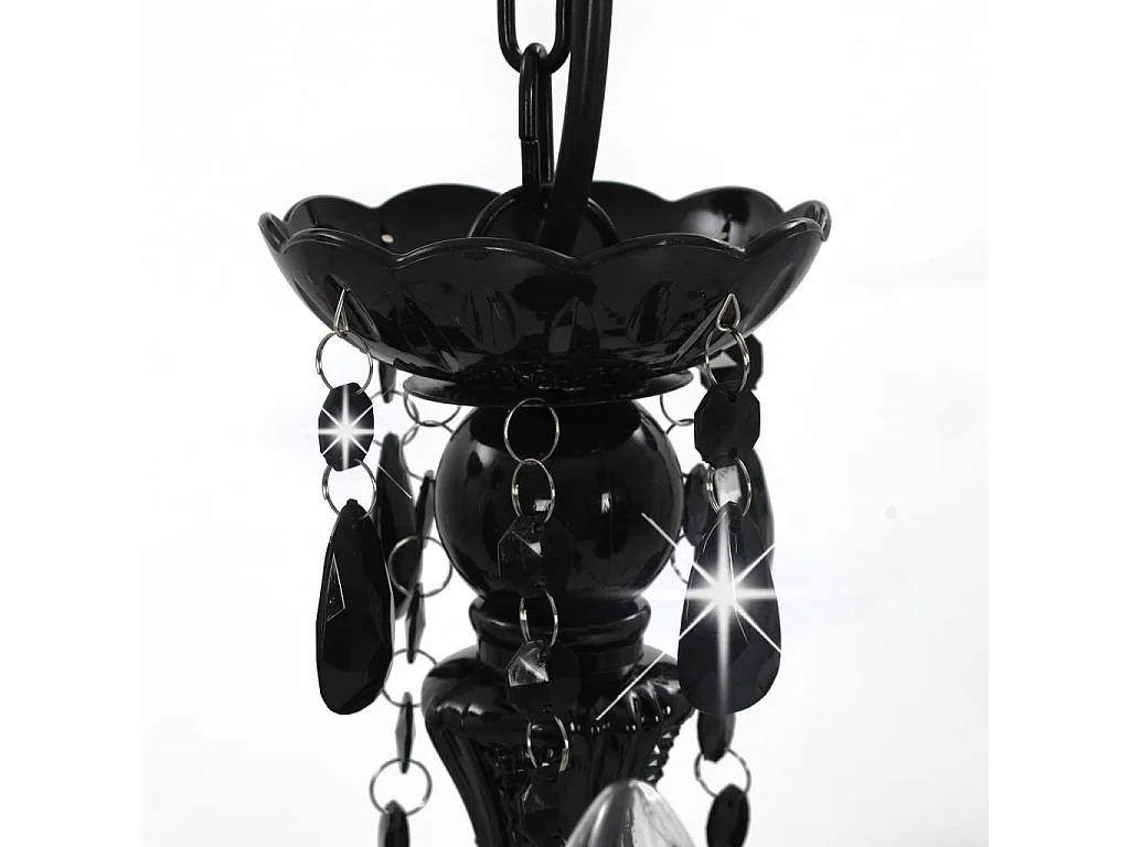 Lustre avec perles Noir Rond 3 x E14 FR903731