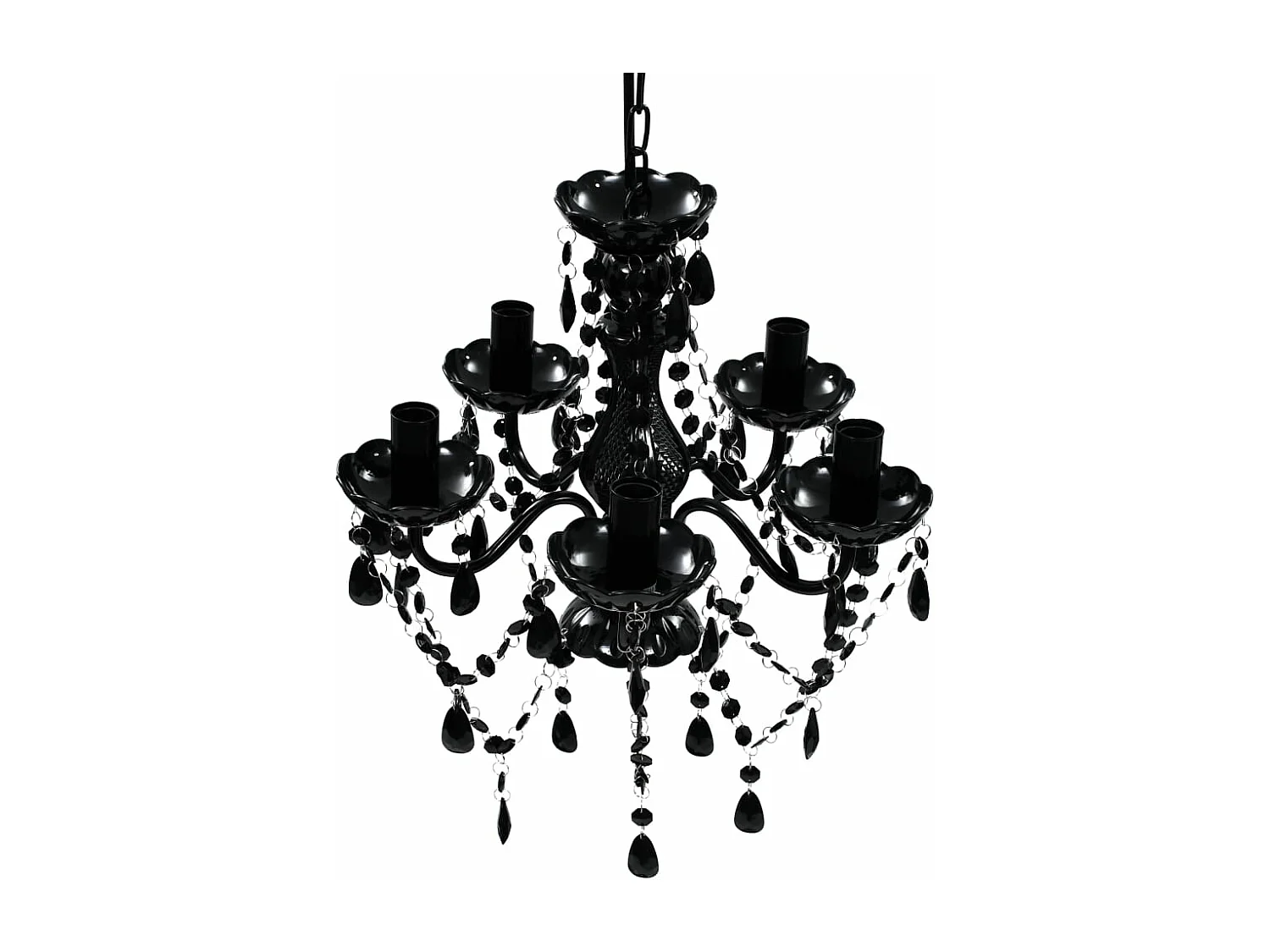 Lustre avec 5 ampoules Crystal noir FR859365