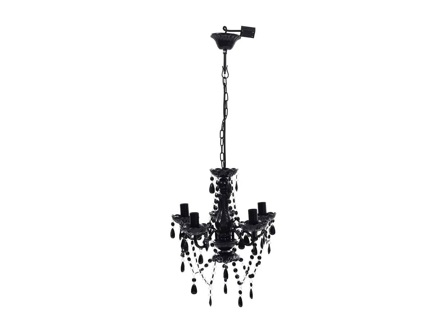 Lustre avec 5 ampoules Crystal noir FR859365