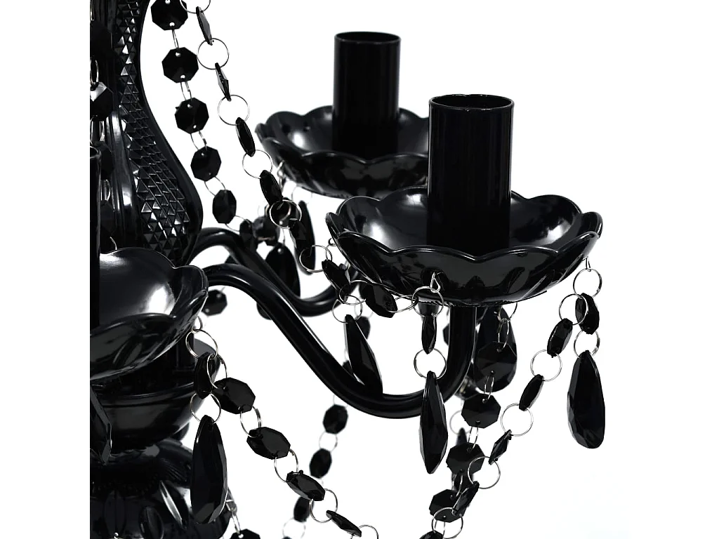 Lustre avec 5 ampoules Crystal noir FR859365