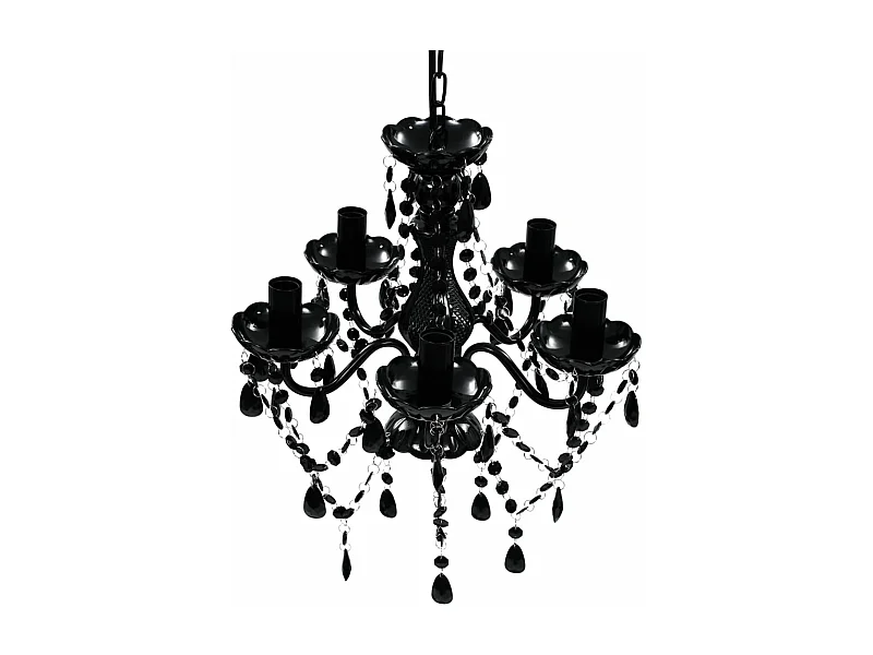 Lustre avec 5 ampoules Crystal noir FR859365