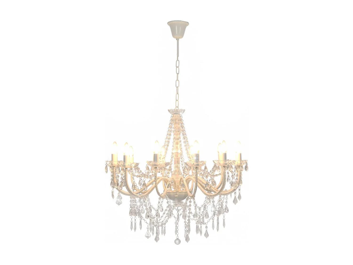 Lustre avec perles Blanc 12 ampoules E14 FR696402