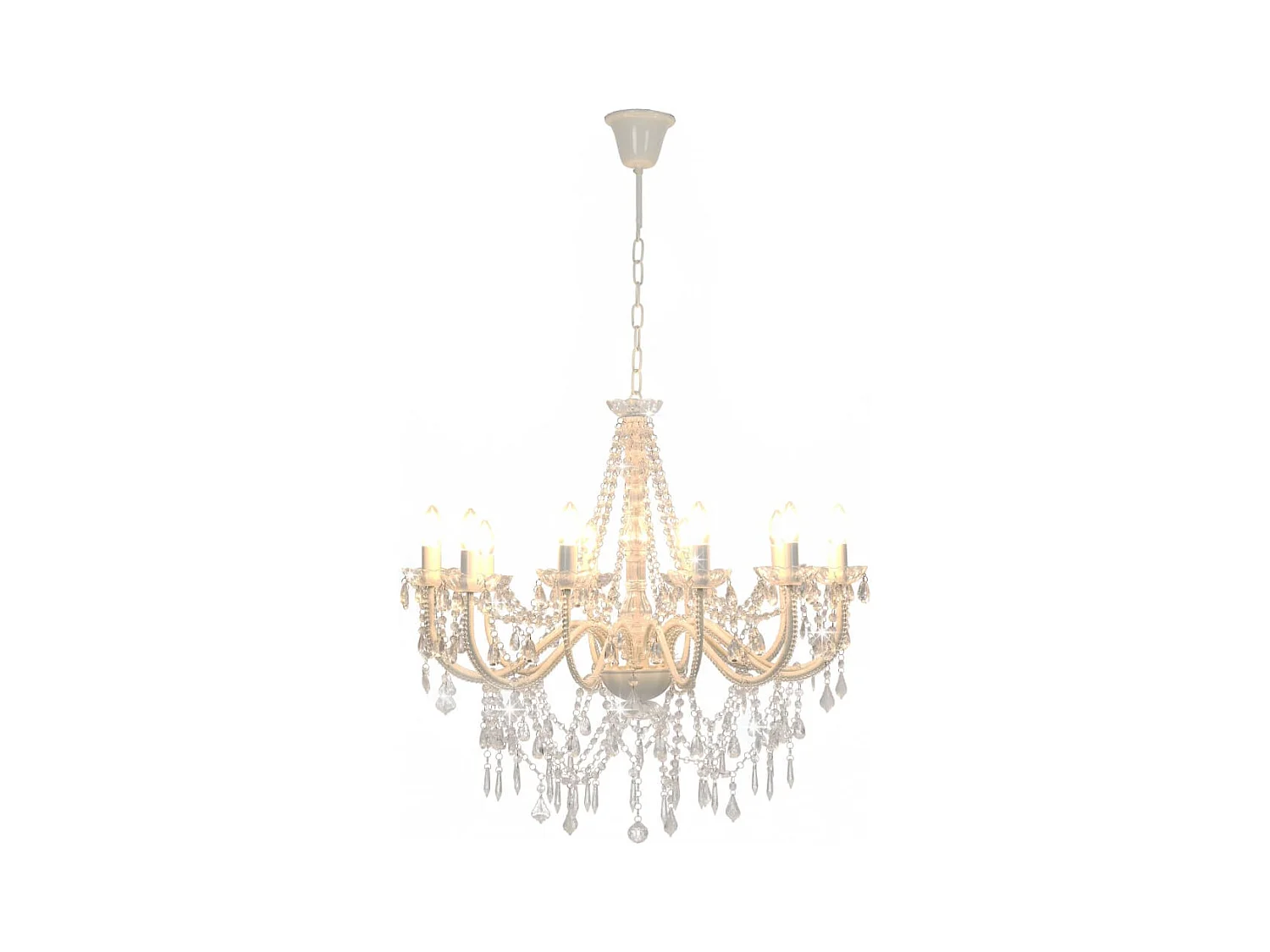 Lustre avec perles Blanc 12 ampoules E14 FR696402