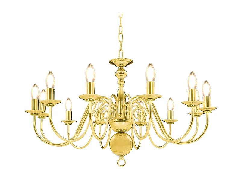 Lustre de 12 lâmpadas E14 dourado PT116624
