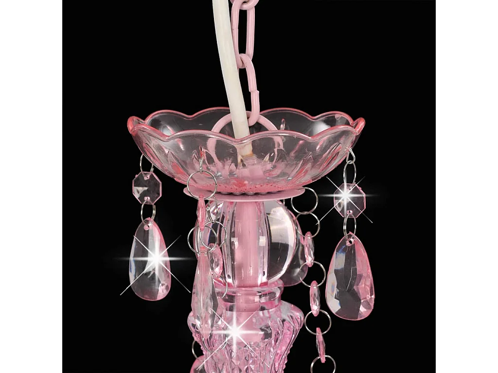 Lustre avec perles Rose Rond 3 x E14 FR894082