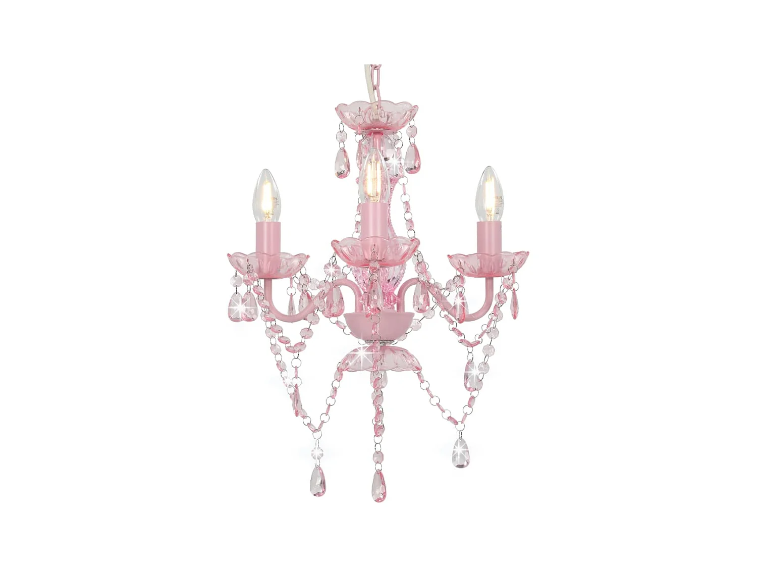 Lustre avec perles Rose Rond 3 x E14 FR894082