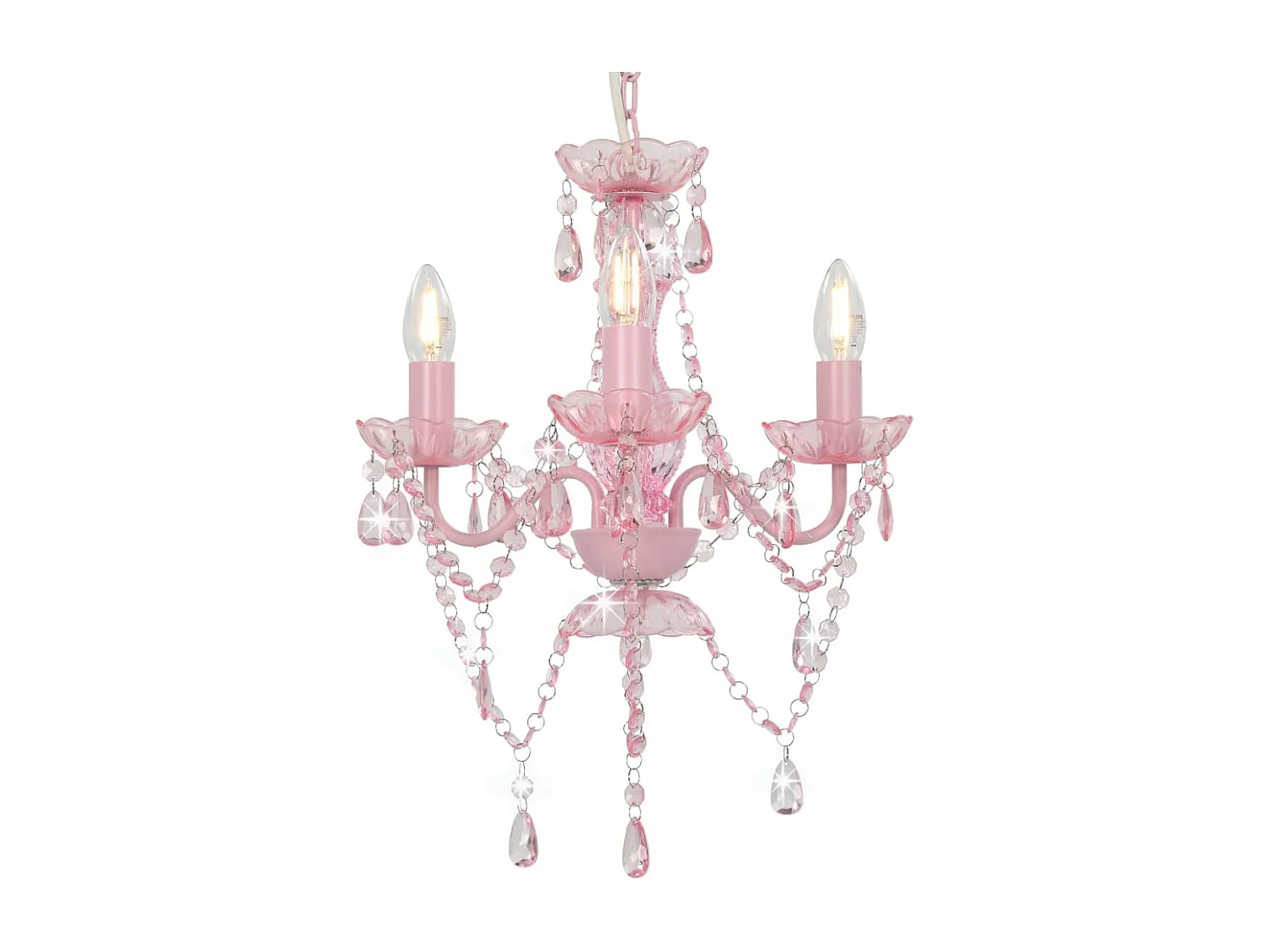 Lustre avec perles Rose Rond 3 x E14 FR894082