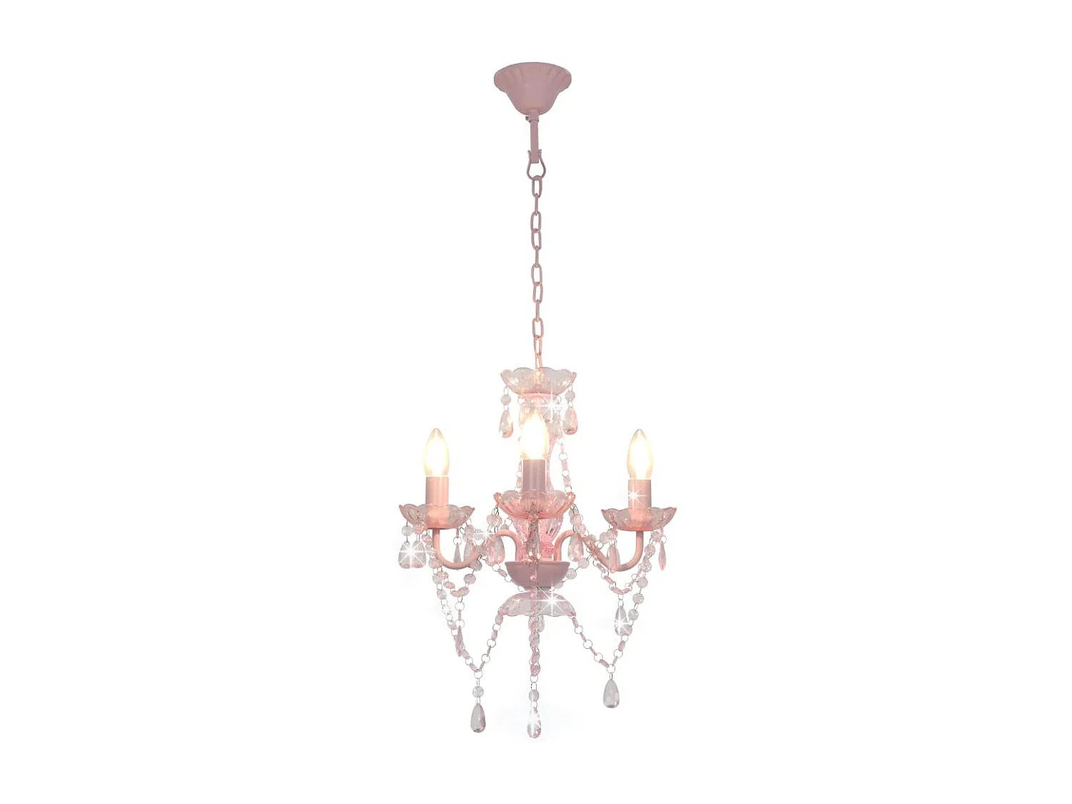 Lustre avec perles Rose Rond 3 x E14 FR894082