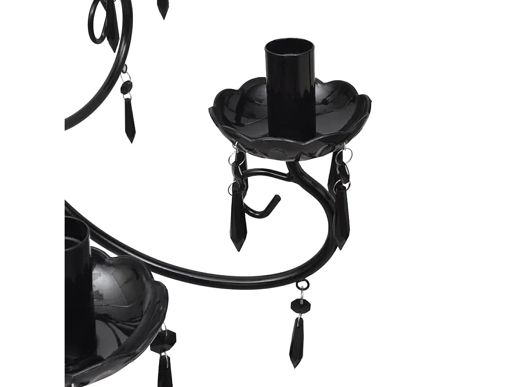 Lustre suspendu Noir 6 douilles d'ampoule FR840533