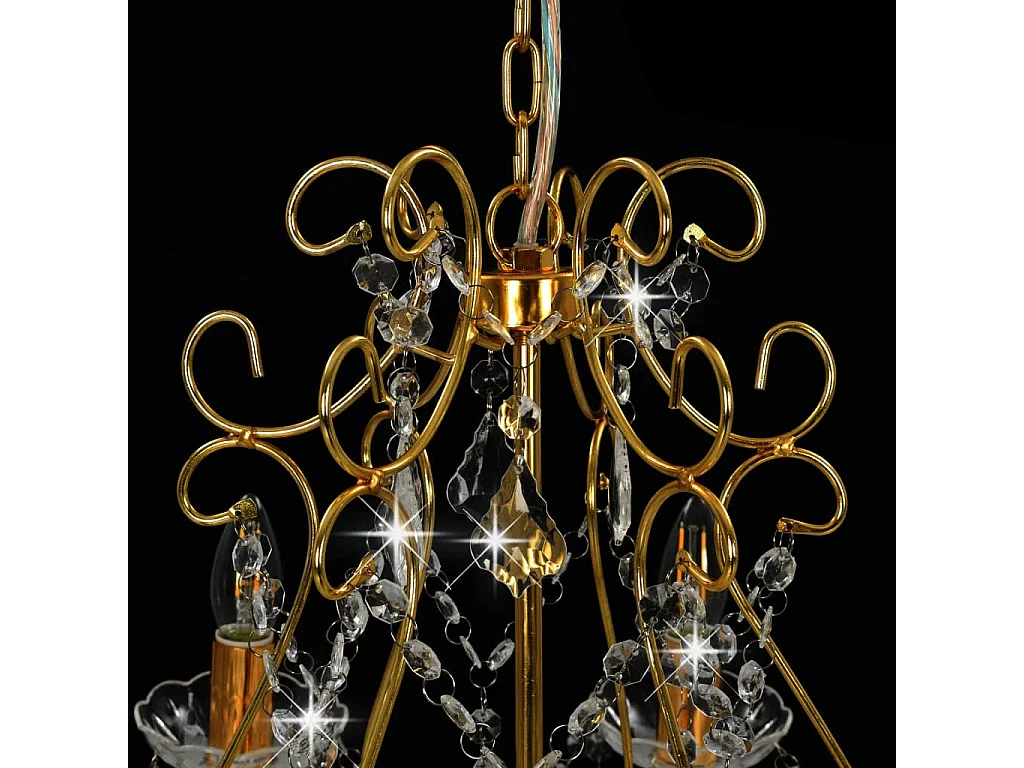 Lustre avec perles de cristal Doré Rond 6 x E14 FR748843