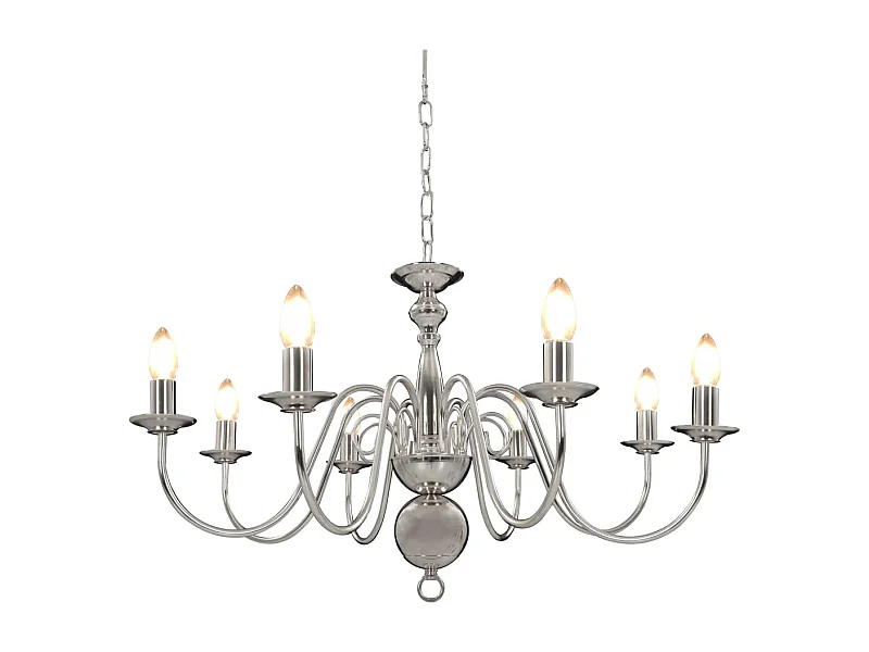 Lustre Argenté 8 ampoules E14 FR860626