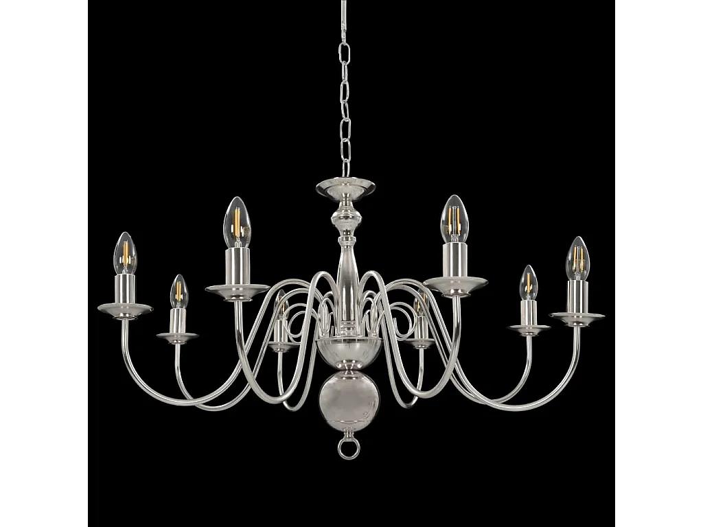 Lustre Argenté 8 ampoules E14 FR860626