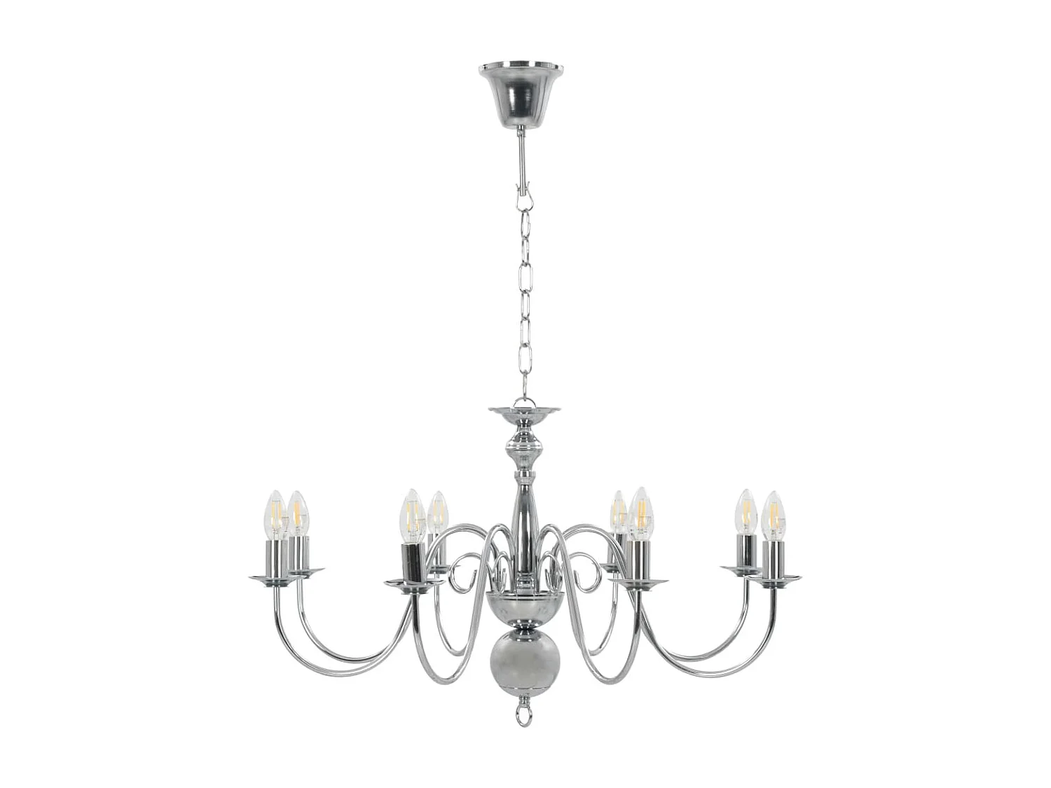 Lustre Argenté 8 ampoules E14 FR860626