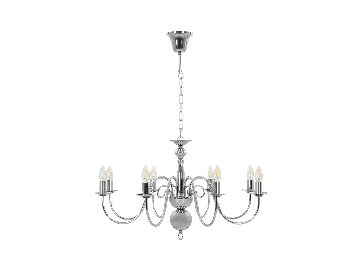 Lustre Argenté 8 ampoules E14 FR860626