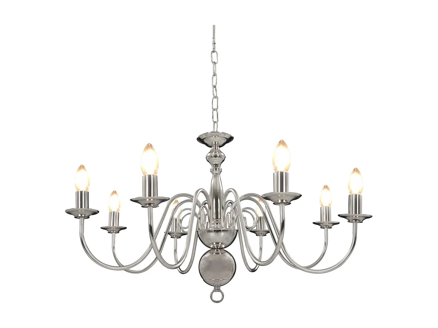 Lustre de 8 lâmpadas E14 prateado PT194688