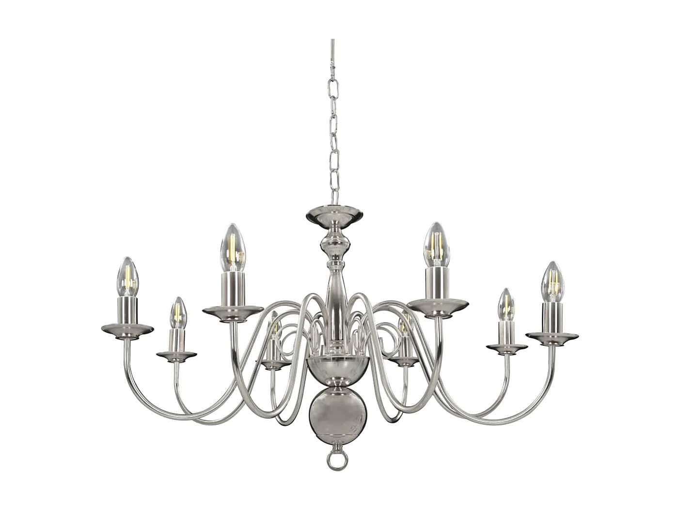 Lustre de 8 lâmpadas E14 prateado PT194688