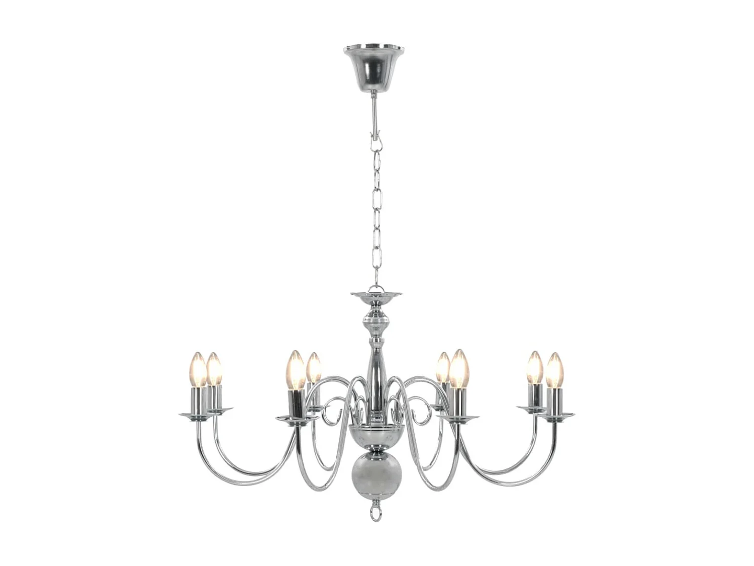 Lustre de 8 lâmpadas E14 prateado PT194688