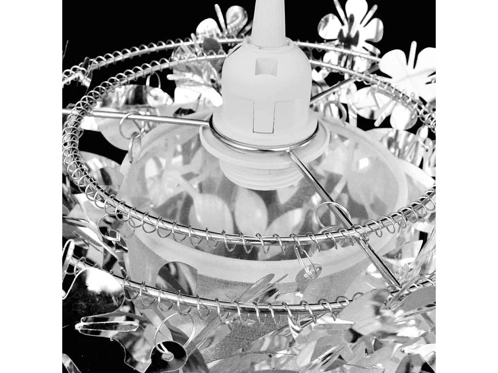 Lustre suspendu à feuilles paillette 21,5 x 30 cm Argenté FR943756