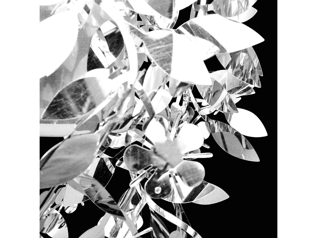 Lustre suspendu à feuilles paillette 21,5 x 30 cm Argenté FR943756
