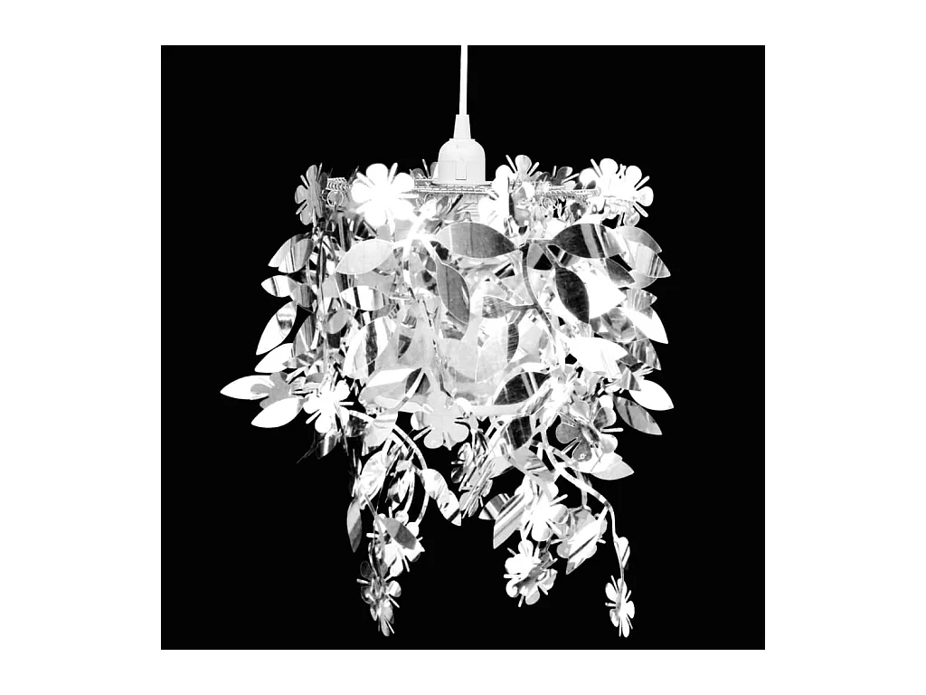 Lustre suspendu à feuilles paillette 21,5 x 30 cm Argenté FR943756