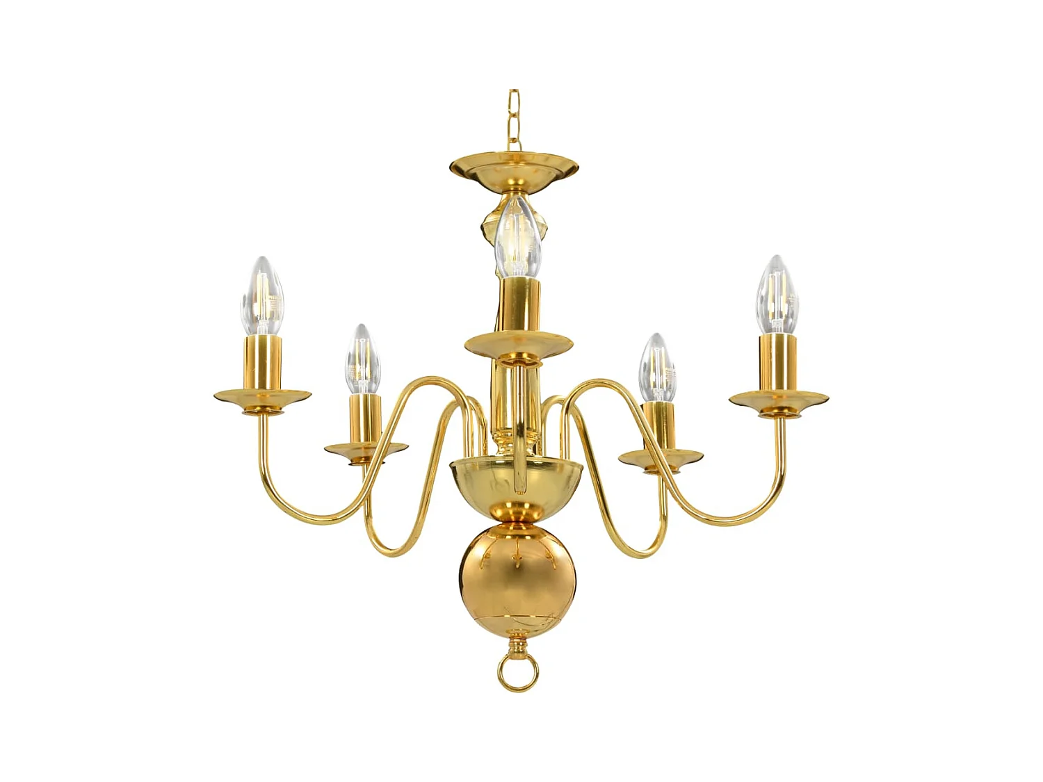 Kroonluchter 5xE14 goudkleurig BE466172