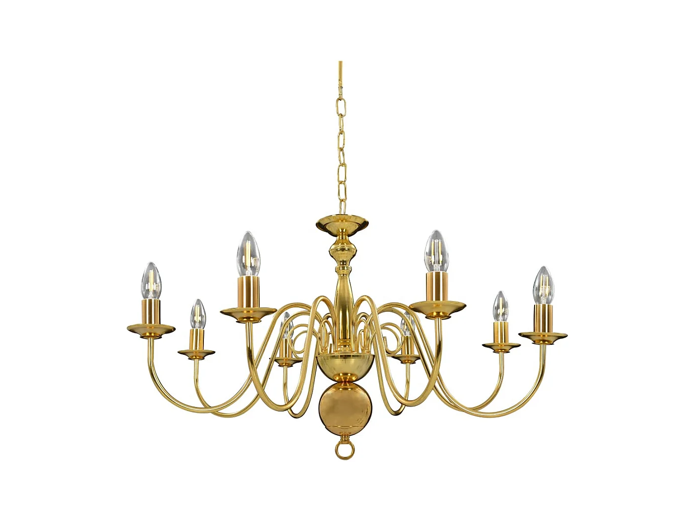 Kroonluchter 8xE14 goudkleurig BE817639