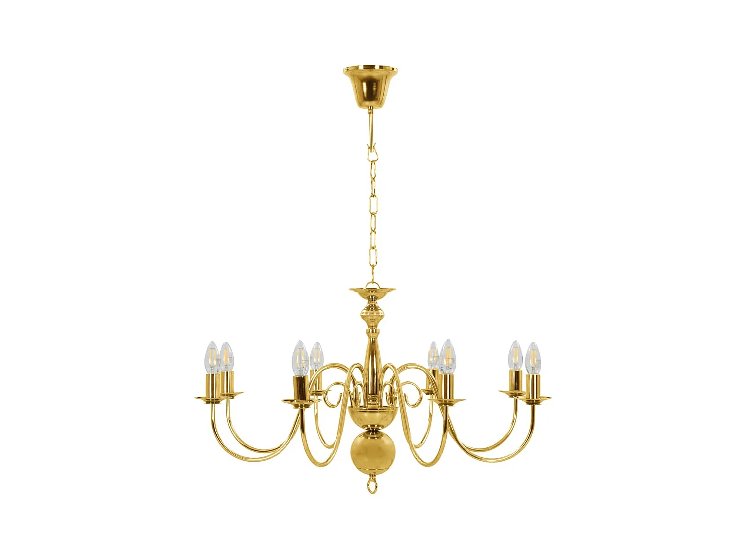 Kroonluchter 8xE14 goudkleurig BE817639