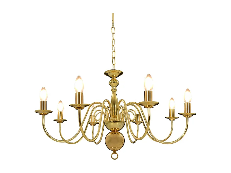 Lustre de 8 lâmpadas E14 dourado PT901035