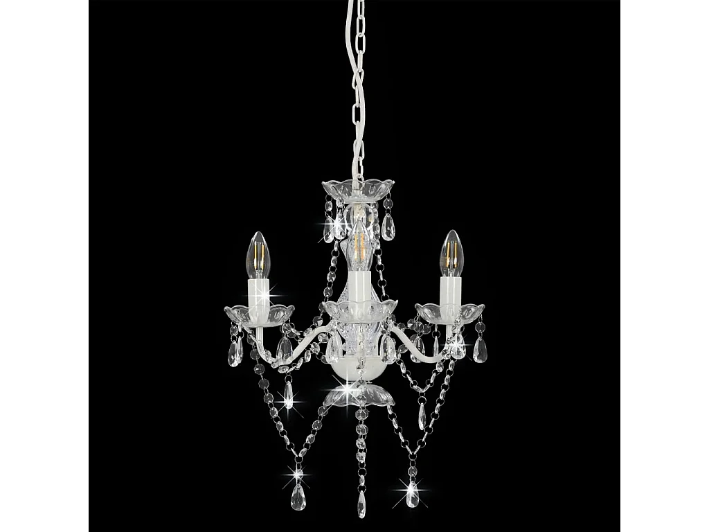 Lustre com contas redondo 3 x E14 branco PT226486