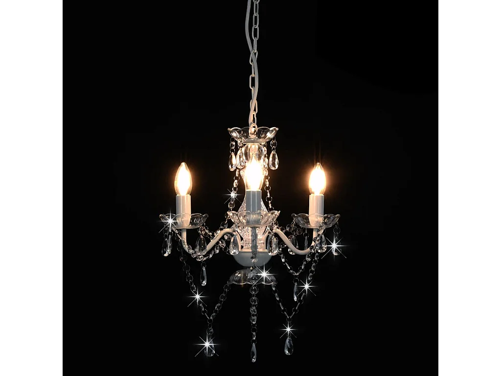 Lustre com contas redondo 3 x E14 branco PT226486