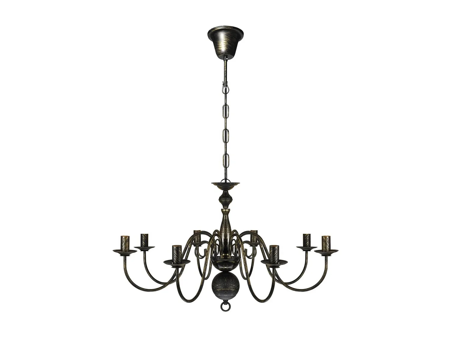 Lustre en métal noir antique 8 x E14 ampoules FR895050