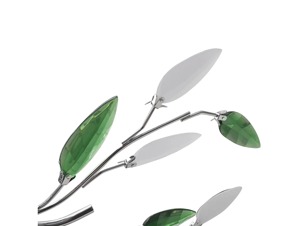 Lustre plafond verte et blanche avec bras crystal pour 5 Ampoules E14 FR771423
