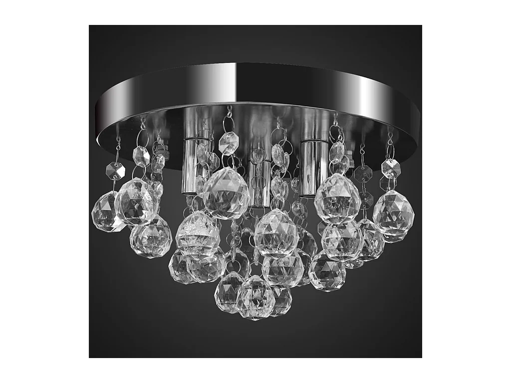 Lustre redondo de cristal cromado PT538296